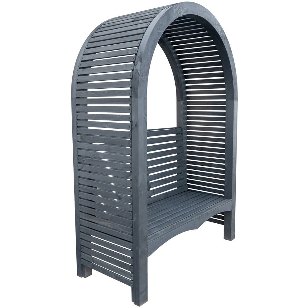 Shire Contemporary 2 Seater 5 x 2ft Black Pressure Treated Arbour Image 3