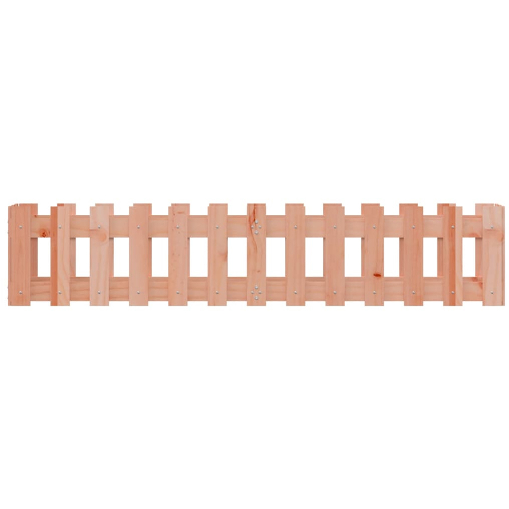 vidaXL Natural Solid Douglas Wood Fence Design Raised Garden Bed 30 x 150 x 30cm Image 4