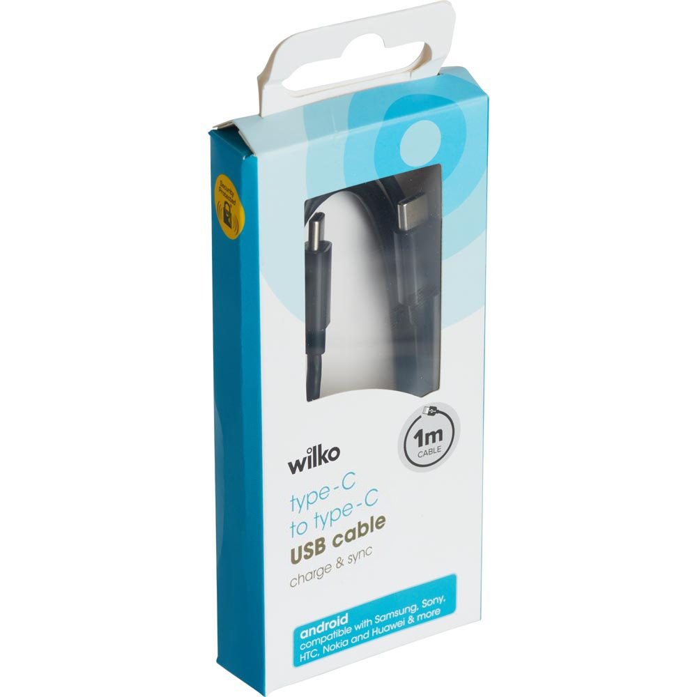 Wilko USB C to USB C Black 1m Wilko