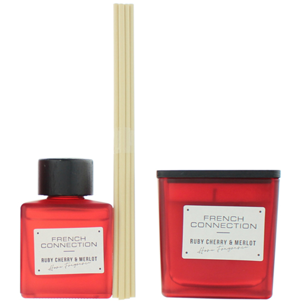 French Connection Ruby Cherry and Merlot Diffuser and Scented Candle 2 Piece Gift Set Image 2