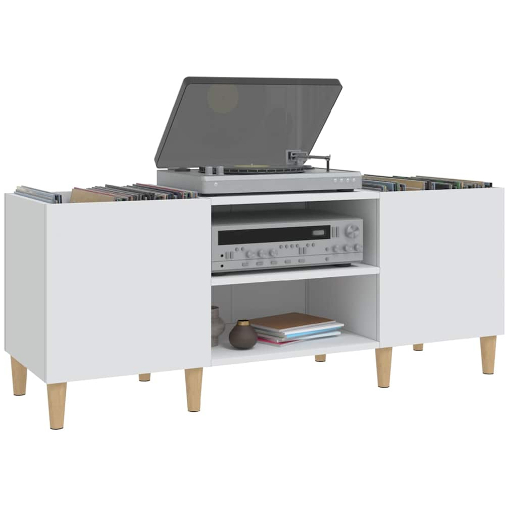 vidaXL 2 Shelf White Record Cabinet Image 3