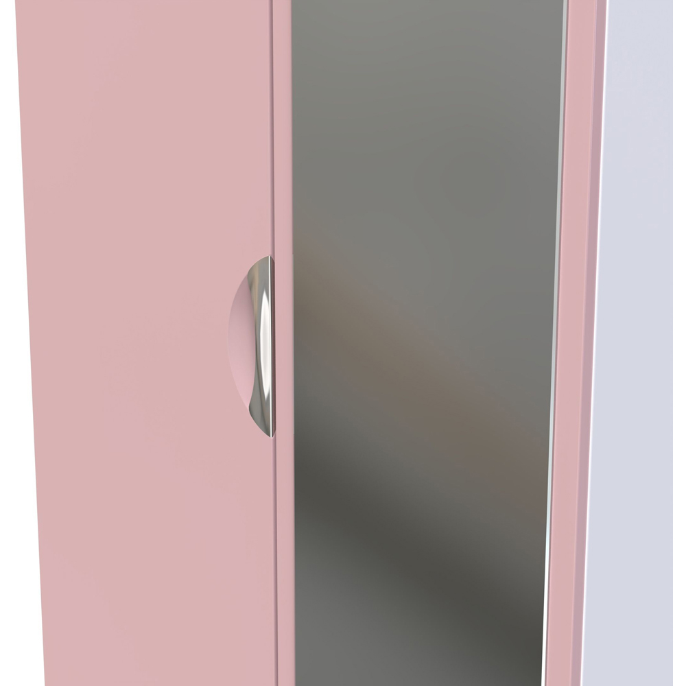 Crowndale Camden 2 Door Kobe Pink and White Wardrobe with Mirror Door Ready Assembled Image 6
