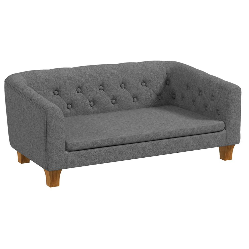 PawHut Grey Small and Medium Dogs Elevated Pet Sofa Image 1