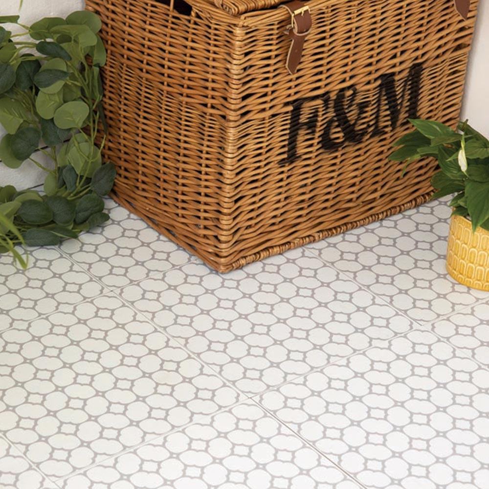 DCFix Bloomy Grid Design Self Adhesive Floor Tiles 10 Pack Wilko