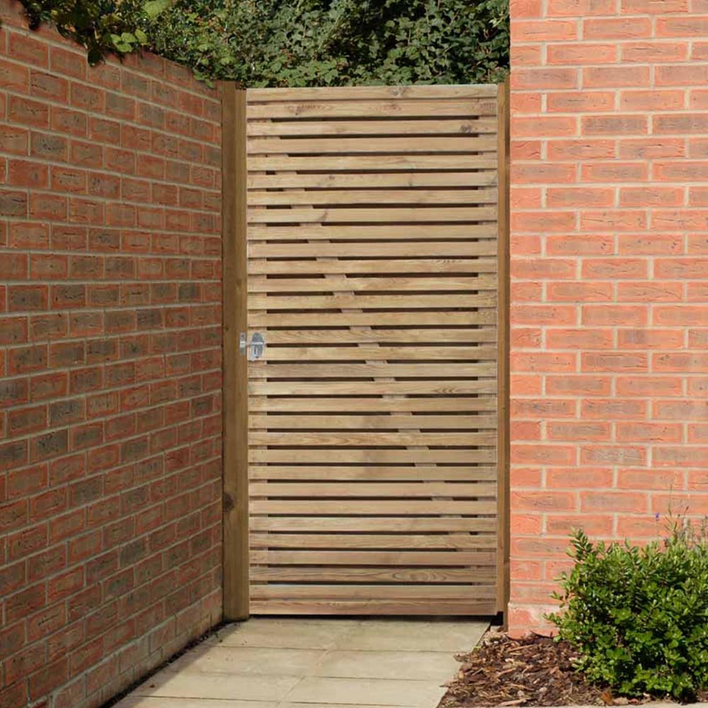 Forest Garden 6ft  Double Slatted Gate Image 2
