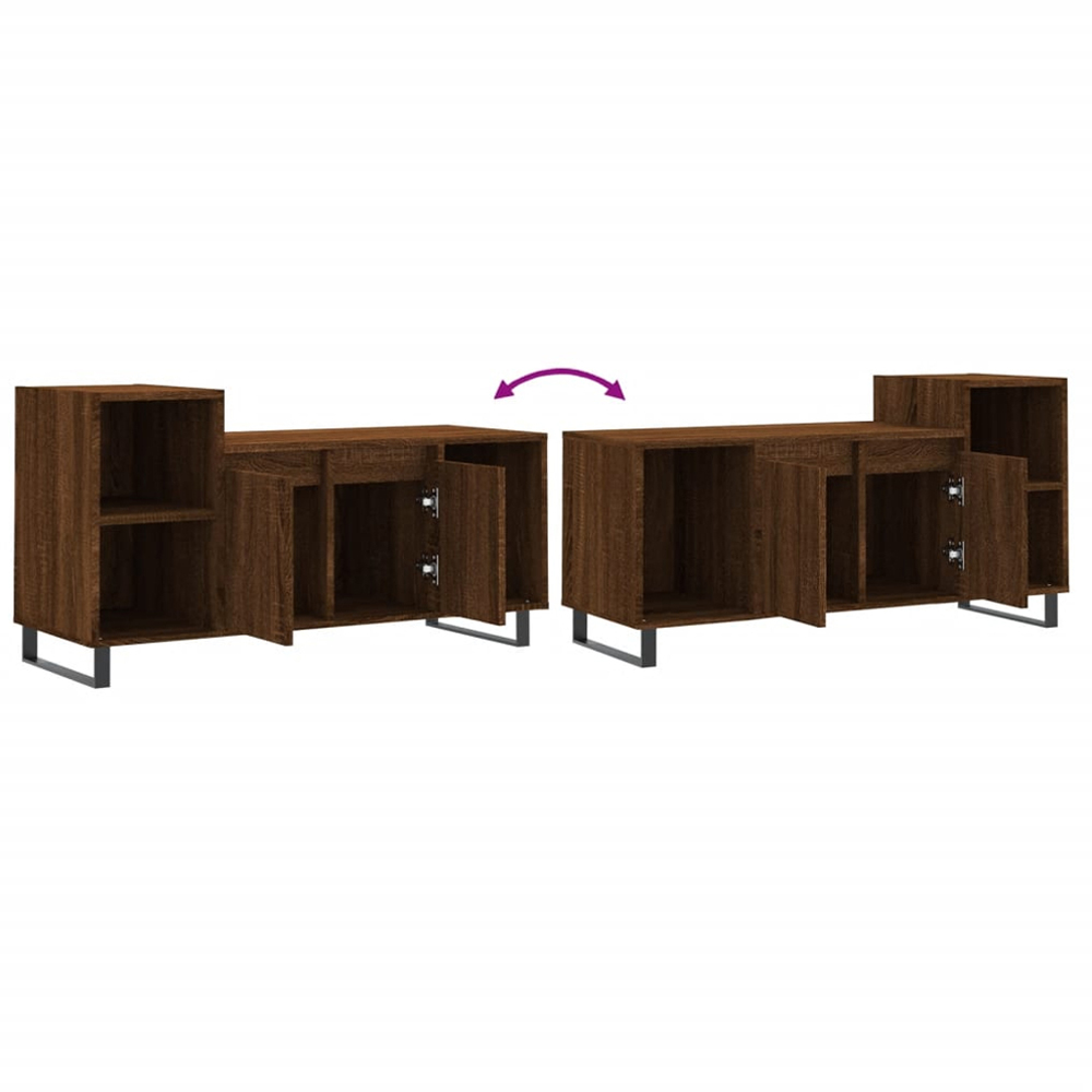 vidaXL 2 Door 3 Shelf Brown Oak TV Cabinet Image 9