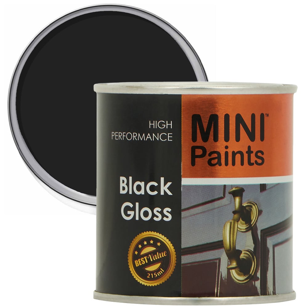Mini Paints High Performance Black Gloss Paint 1L Image 1