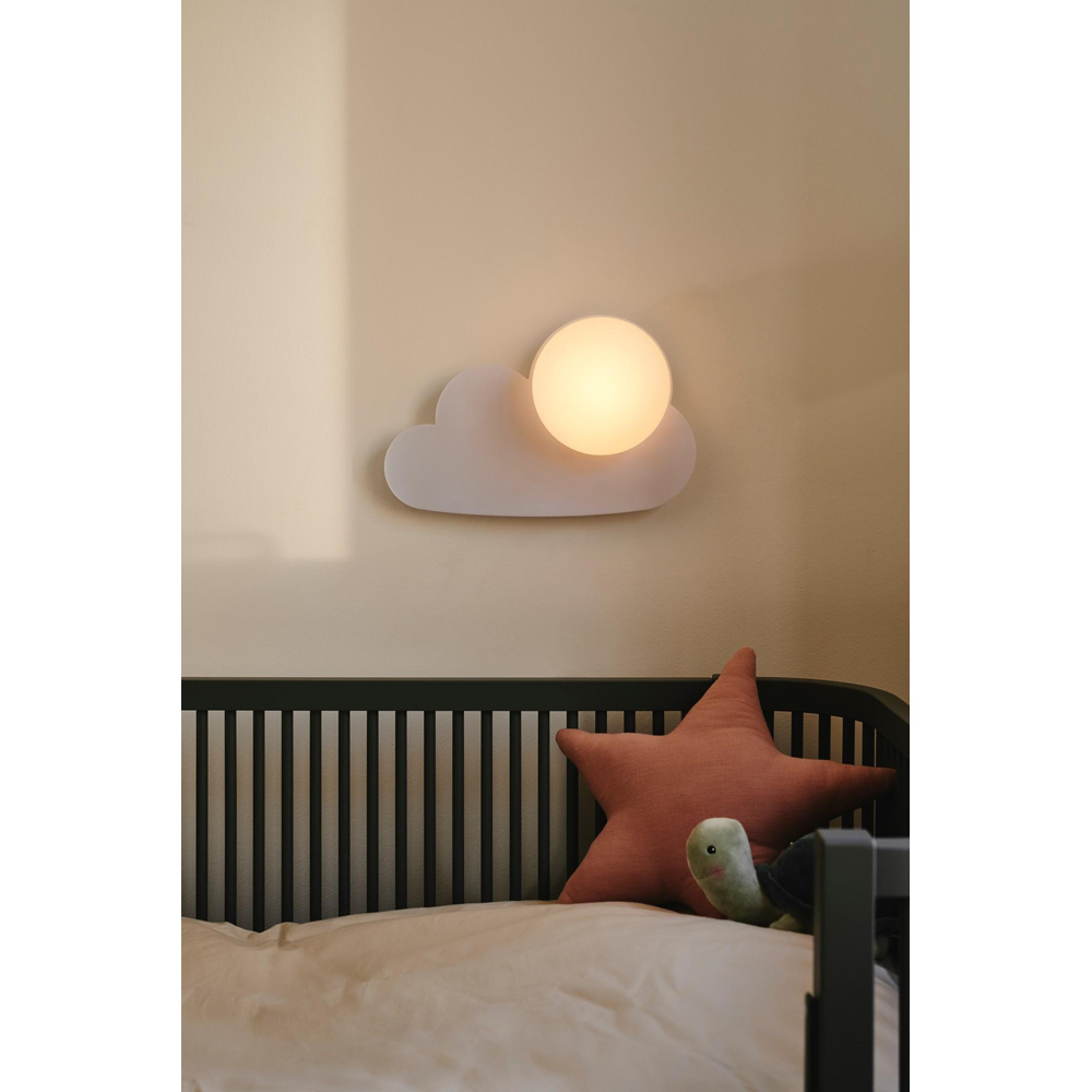 Nordlux Skyku Cloud White Opal Glass Shade Wall Light Image 2