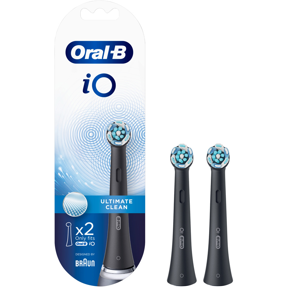 Oral-B iO Ultimate Clean Black Toothbrush Head 2 Pack Image 3