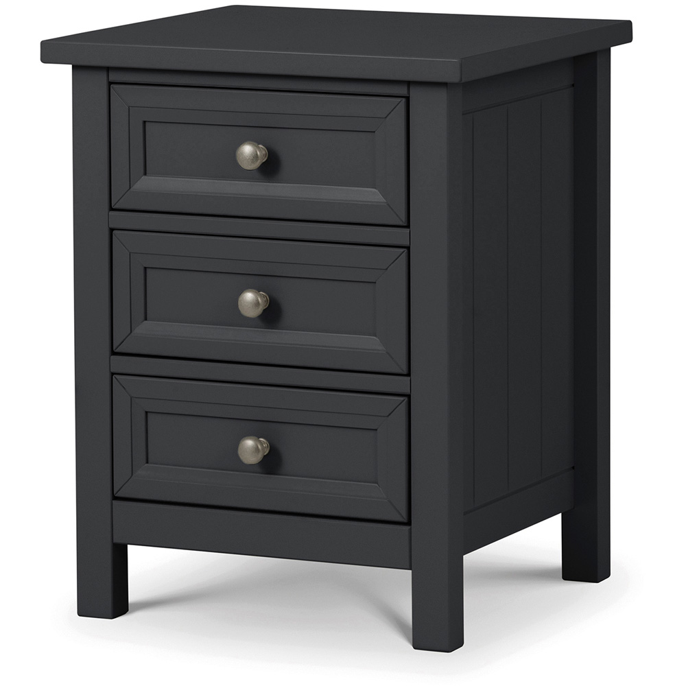 Julian Bowen Maine 3 Drawer Anthracite Bedside Table Image 2