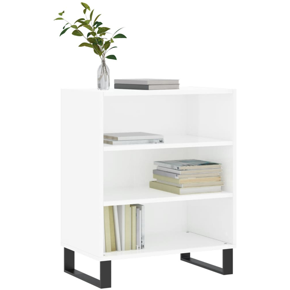 vidaXL 3 Shelf High Gloss White Sideboard Image 3