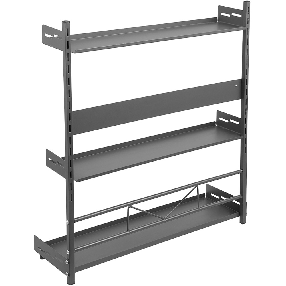 Living and Home 3 Shelf Gunmetal Grey Adjustable Kitchen Spice Rack 40cm Image 3