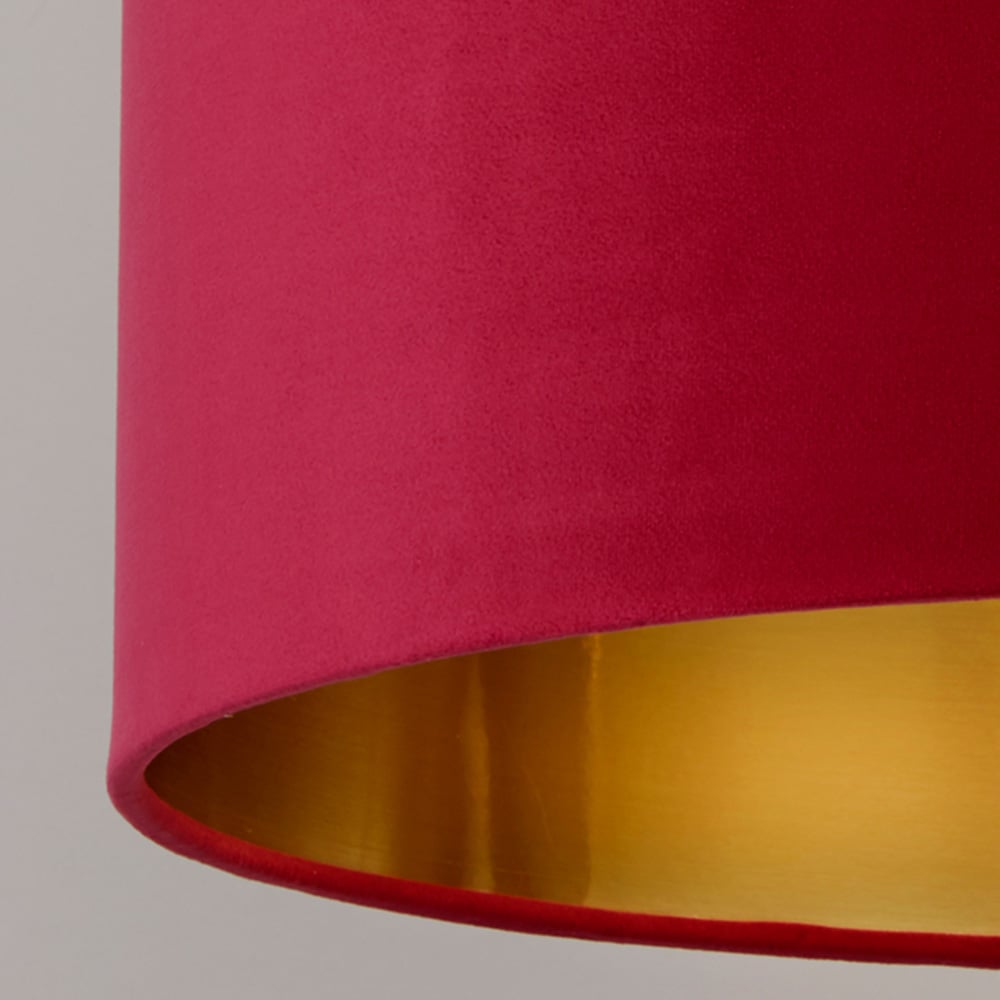 Lighting Collection Burgundy Gold Inner Velvet Drum Shade 45cm Image 4