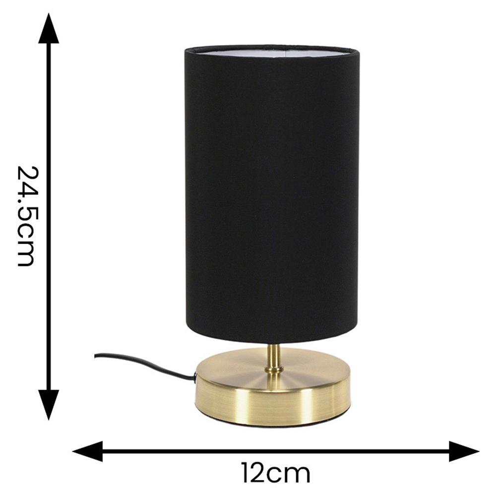 ValueLights Francis Black Shade Gold Touch Table Lamp and Bulb 2 Pack Image 5