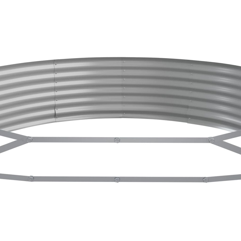 vidaXL Silver Galvanised Steel Oval Raised Garden Bed 450 x 140 x 36cm Image 4