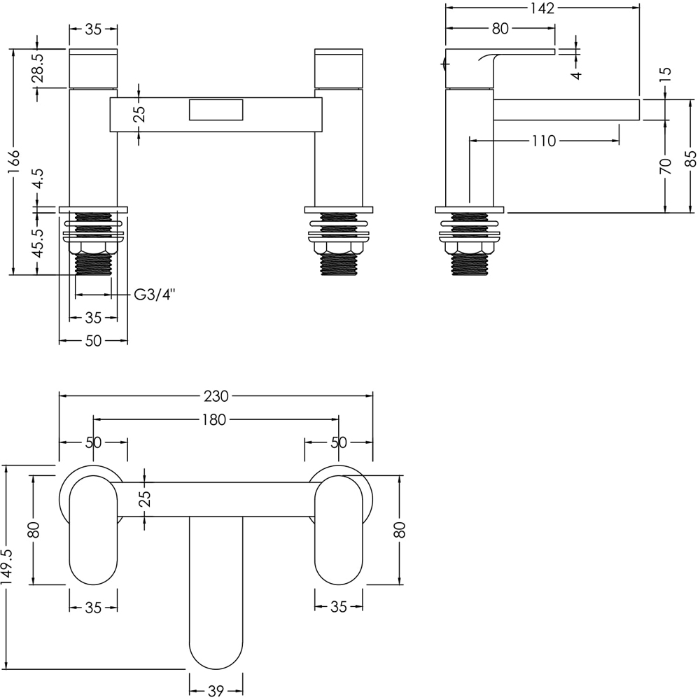 nuie Brushed Pewter Bath Filler Image 2