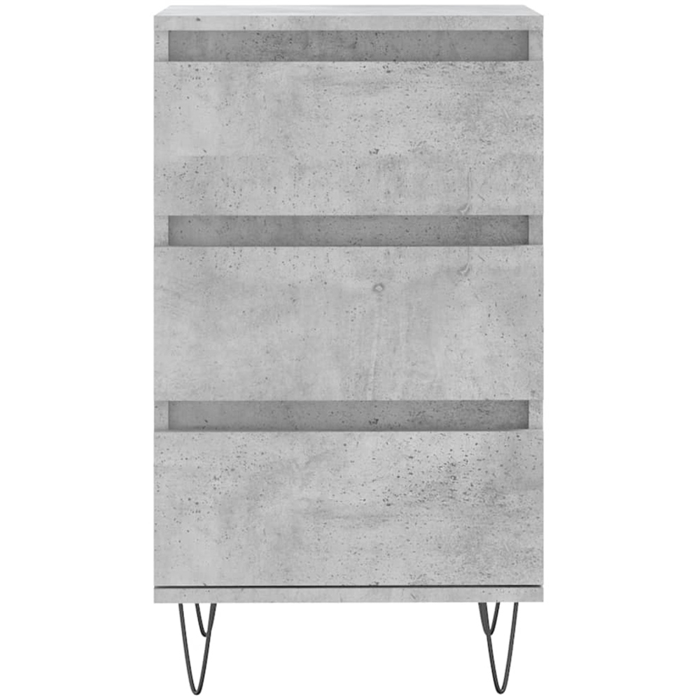 vidaXL 3 Drawer Concrete Grey Wooden Sideboard Image 5