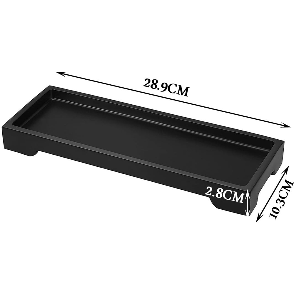 ATEK Small Black Multi-Purpose Resin Vanity Serving Tray Image 7