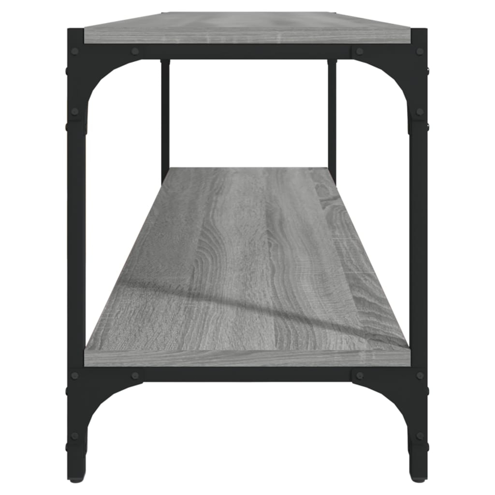 vidaXL 2 Shelf Grey Sonoma Wood and Steel TV Cabinet Image 5