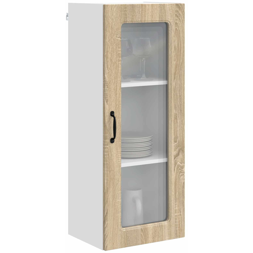 vidaXL Single Glass Door Sonoma Oak Kitchen Wall Cabinet Image 3