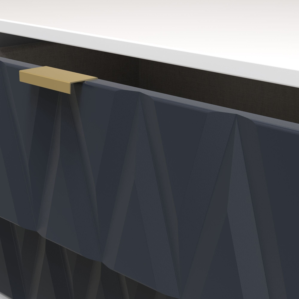Crowndale Diamond 4 Drawer Matt Indigo and White Chest of Drawers Image 5