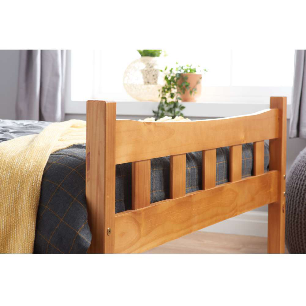 Miami Small Double Brown Antique Pine Bed Frame Image 8