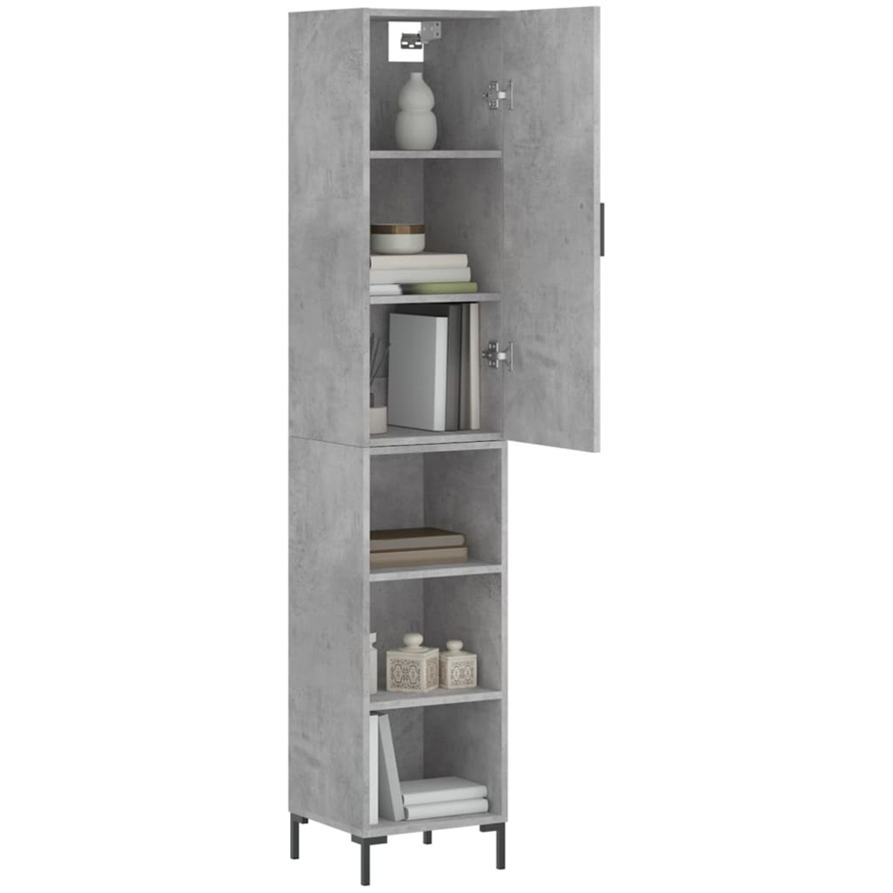 vidaXL Single Door 3 Shelf Concrete Grey Highboard Image 3