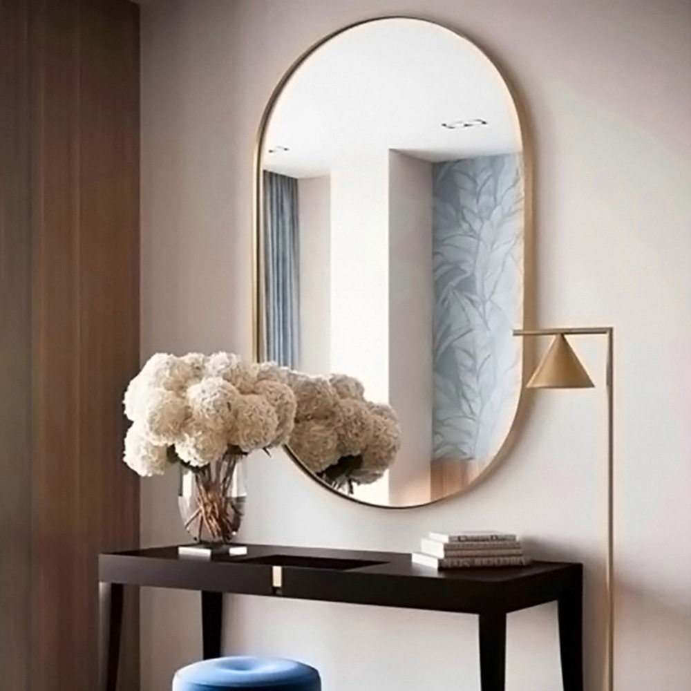 Living and Home Oval Wall Mount Vanity Mirror 40 x 70cm Image 2