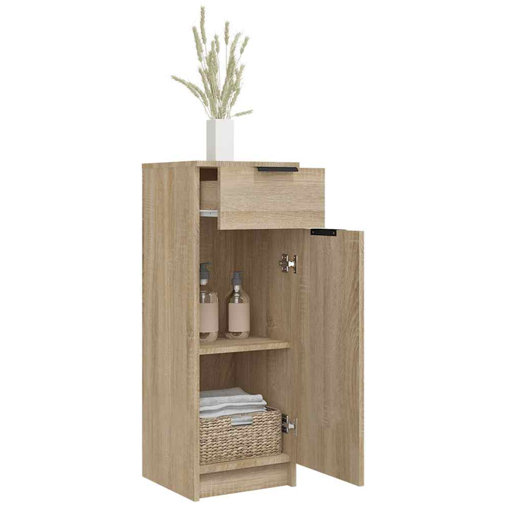vidaXL Single Door Single Drawer Bathroom Cabinet Image 4