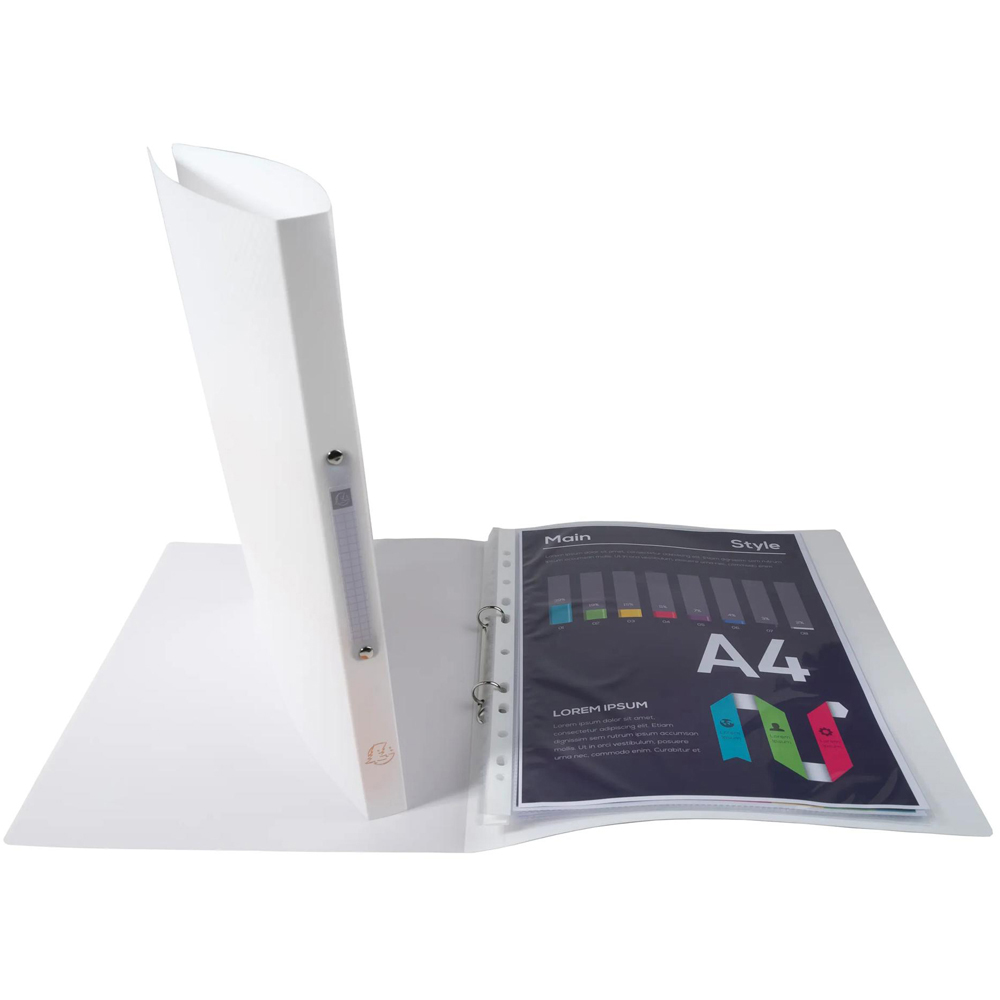 Exacompta Opak A4 White 2R Ring Binder with Label 15mm 20 Pack Image 3
