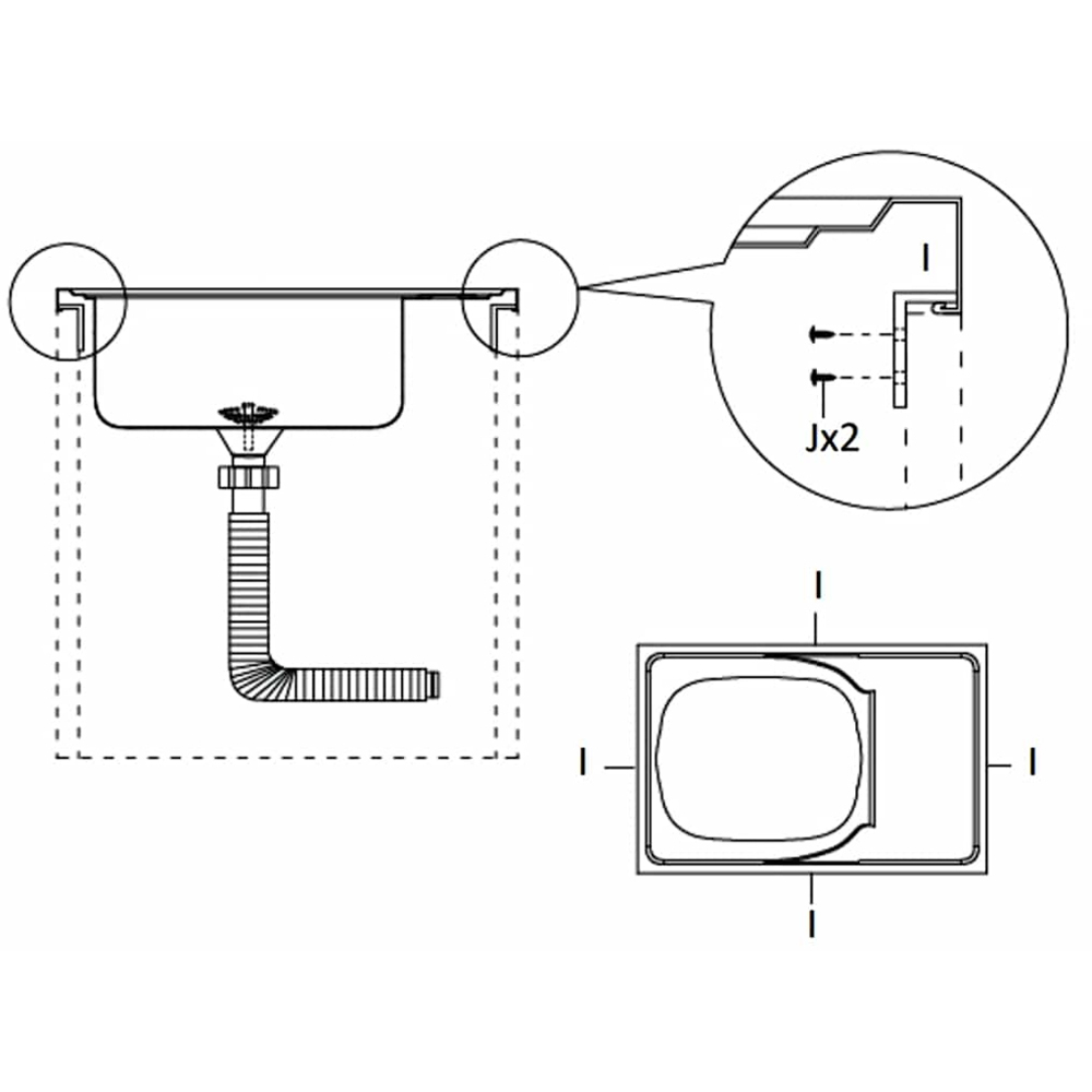 vidaXL Silver Stainless Steel Kitchen Sink with Drainer Set 1000 x 600 x 155mm Image 7
