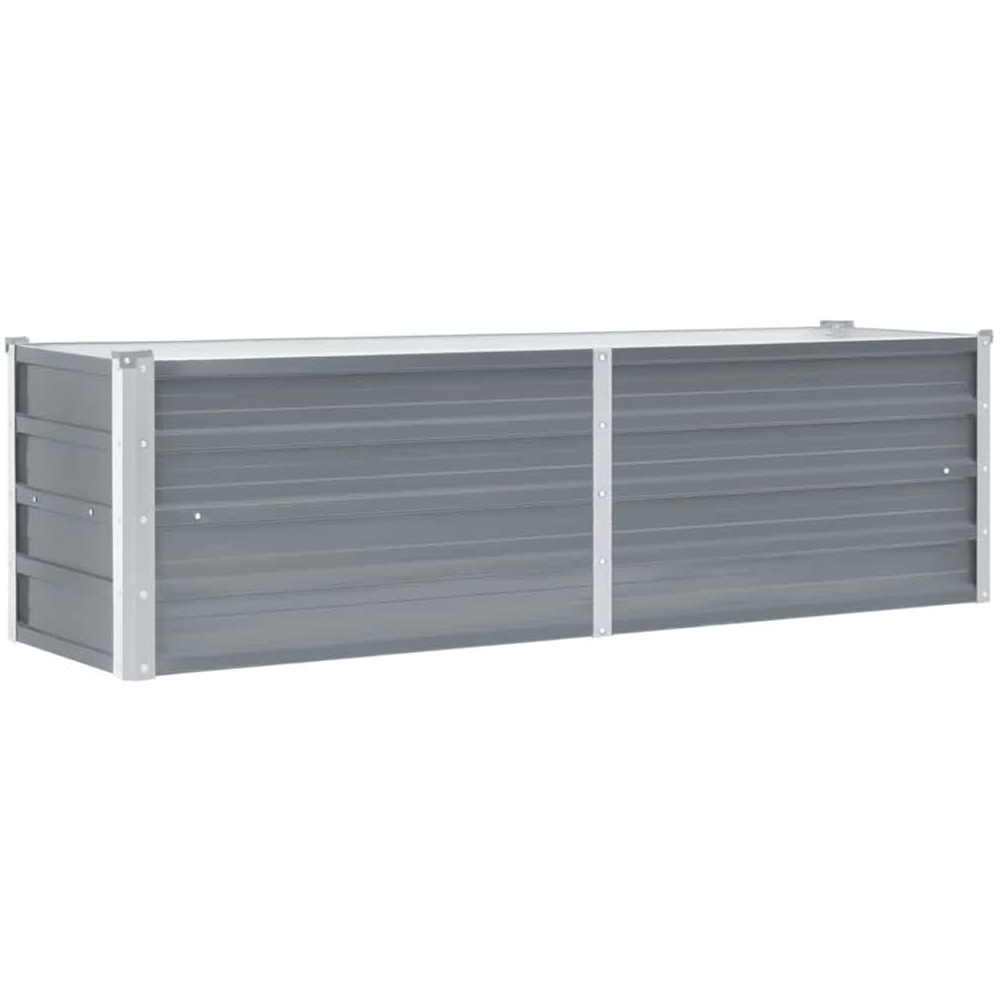 vidaXL Grey Galvanised Steel Raised Garden Bed 45 x 40 x 160cm Image 1