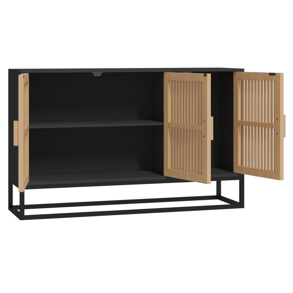 vidaXL 3 Door Black Wooden Sideboard Image 6