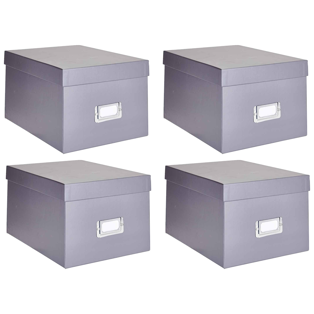 Wilko Grey Storage Box Case of 4 Image 1