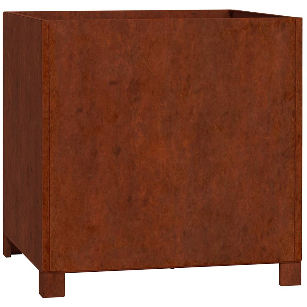 vidaXL Brown Corten Steel Garden Planter with Legs 50 x 50 x 50cm Image 1