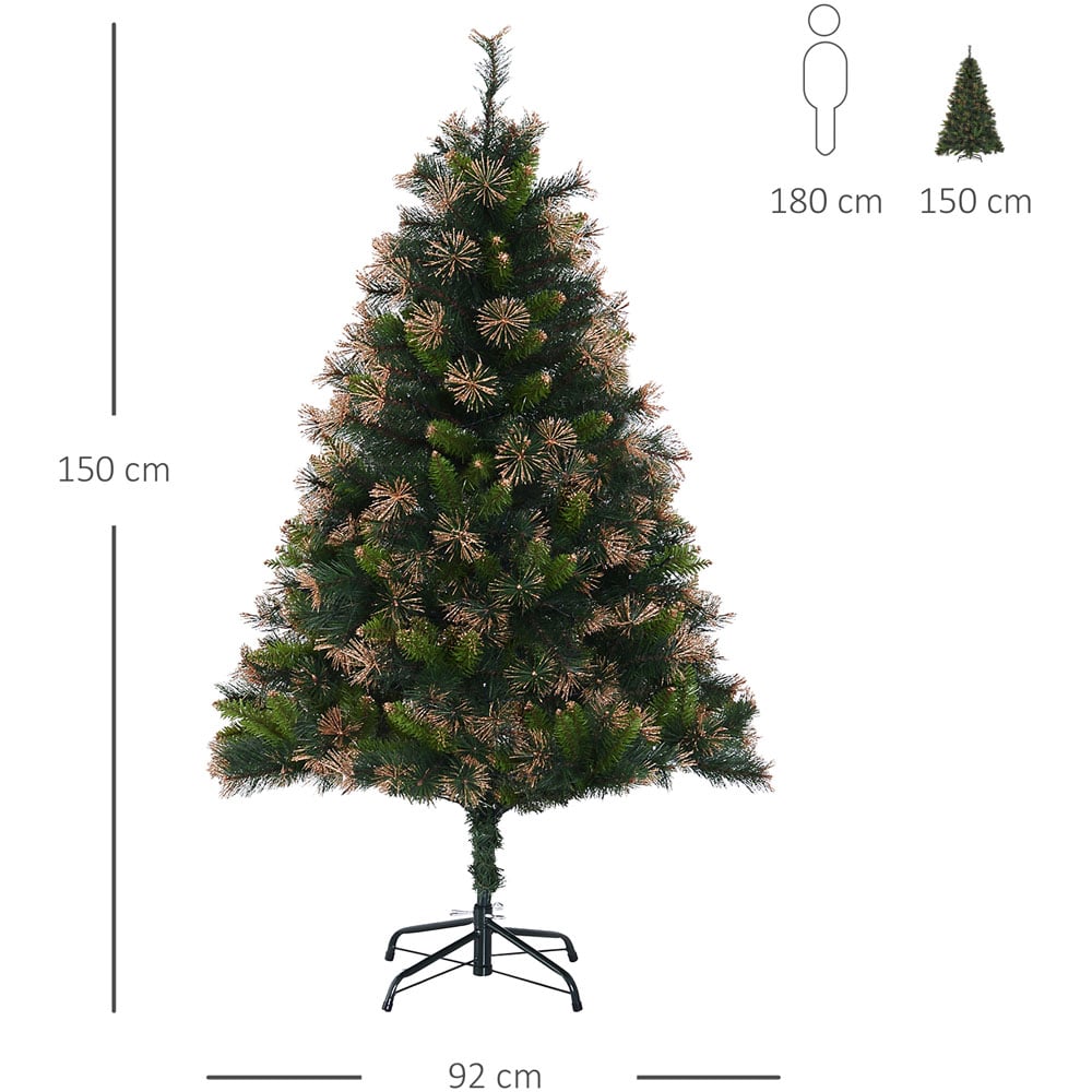 Everglow LED Pre-Lit Green Artificial Christmas Tree 4.9ft Image 7