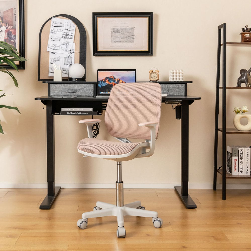 Costway Pink Ergonomic Children Study Chair Image 3