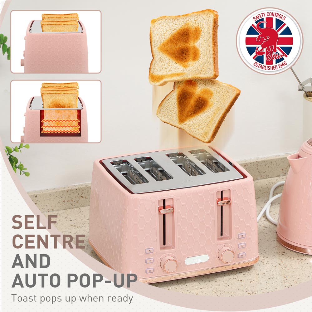 HOMCOM Blue 800-180V70BU 1.7L Kettle and 4 Slice Toaster Set Image 6