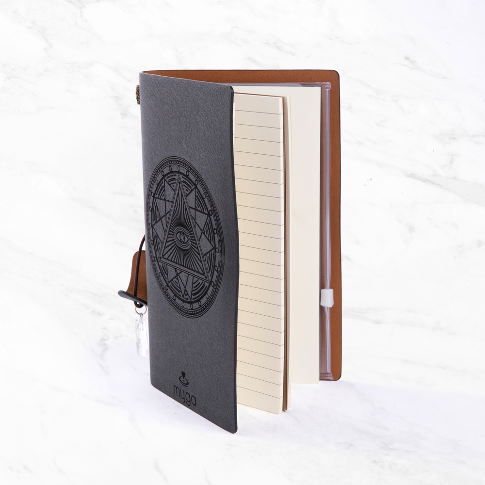 Myga Black Tarot Eye Pattern Crystal Notebook Image 2