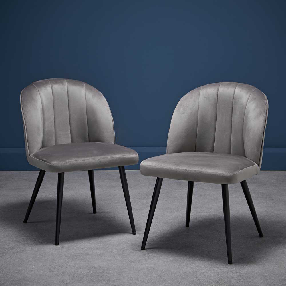 Orla Set of 2 Grey Dining Chair Image 5