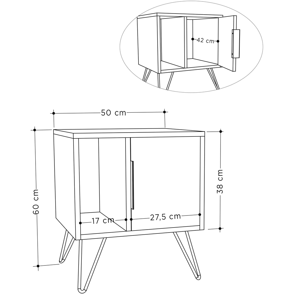 Decortie Glynn Dark Oak Effect Bedside Table Image 7