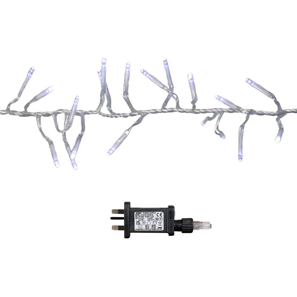 Samuel Alexander 720 White LED Clear Cable Christmas Cluster Light 9.3m Image 2