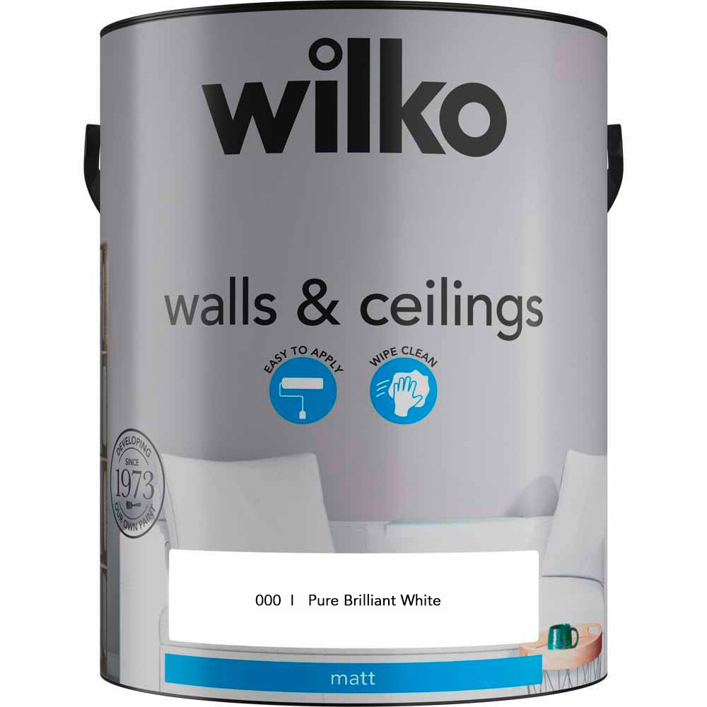 Wilko 4 Rooms Magnolia Crushed Almond Grey Skies and Pure Brilliant White Paint Bundle Image 6
