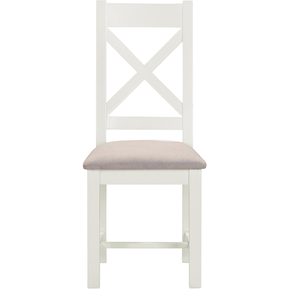 Seconique Windsor Sey of 2 Ivory and Oat Fabric Cross Back Dining Chair Image 3
