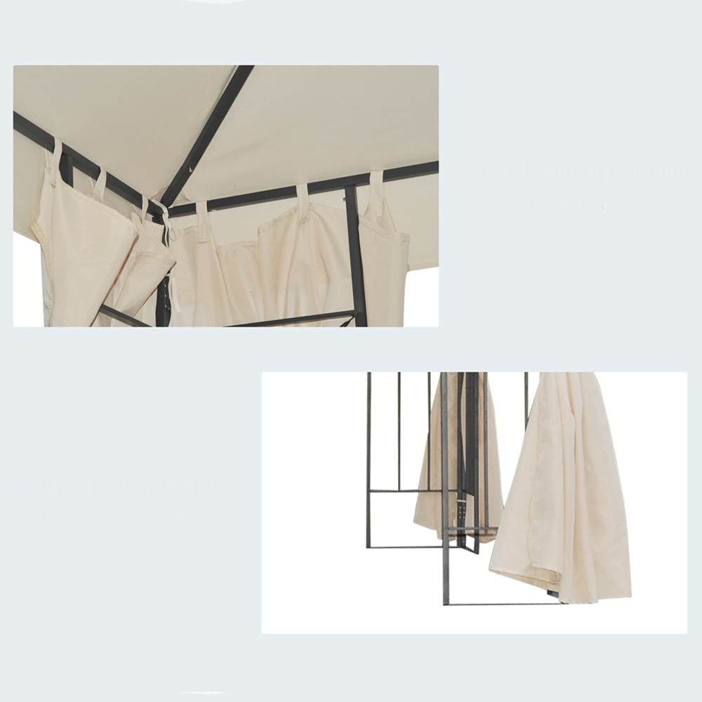 3 x 3M Metal Gazebo Sun Shade Beige Image 6