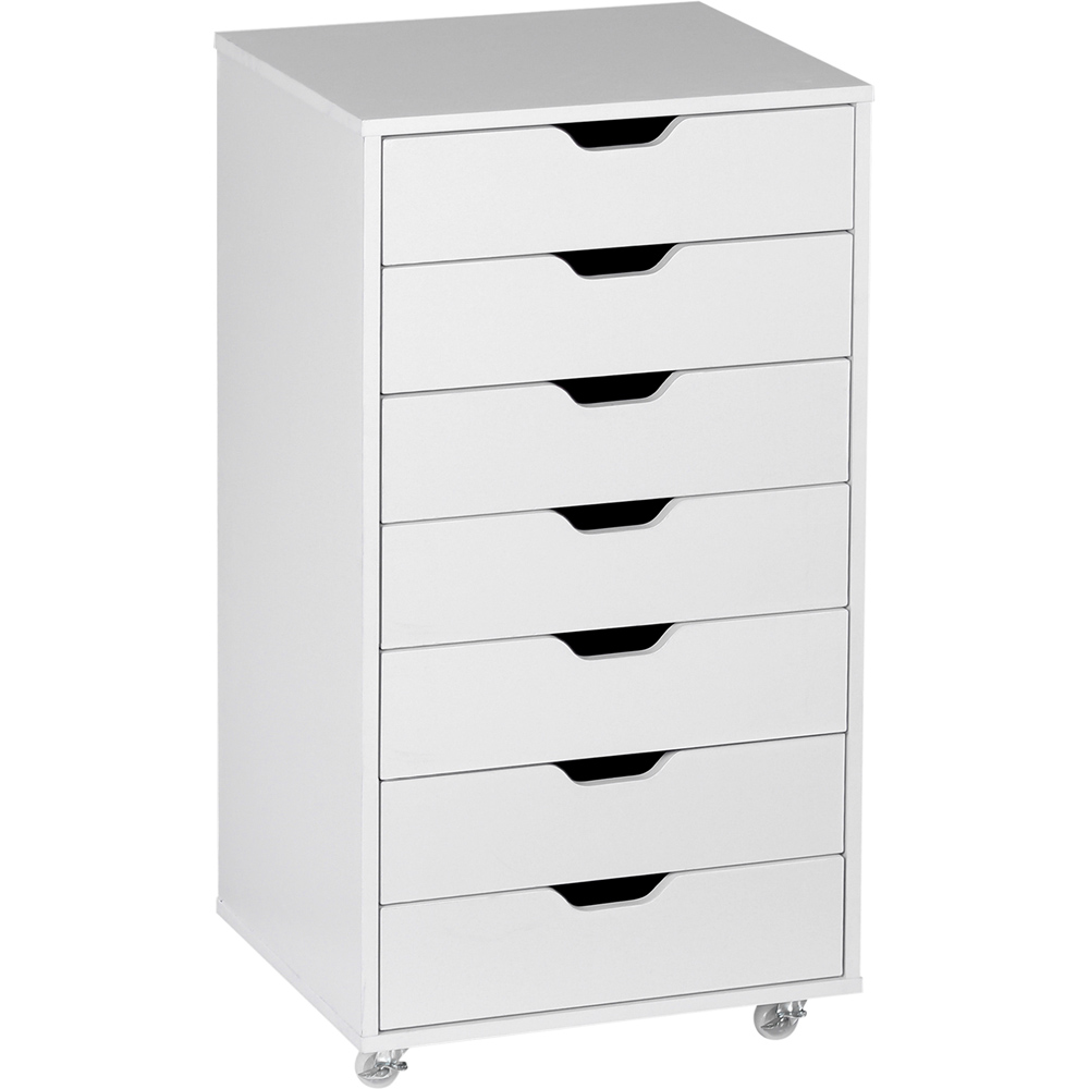 Portland Vinsetto 7 Drawer White Vertical Filing Cabinet Image 2