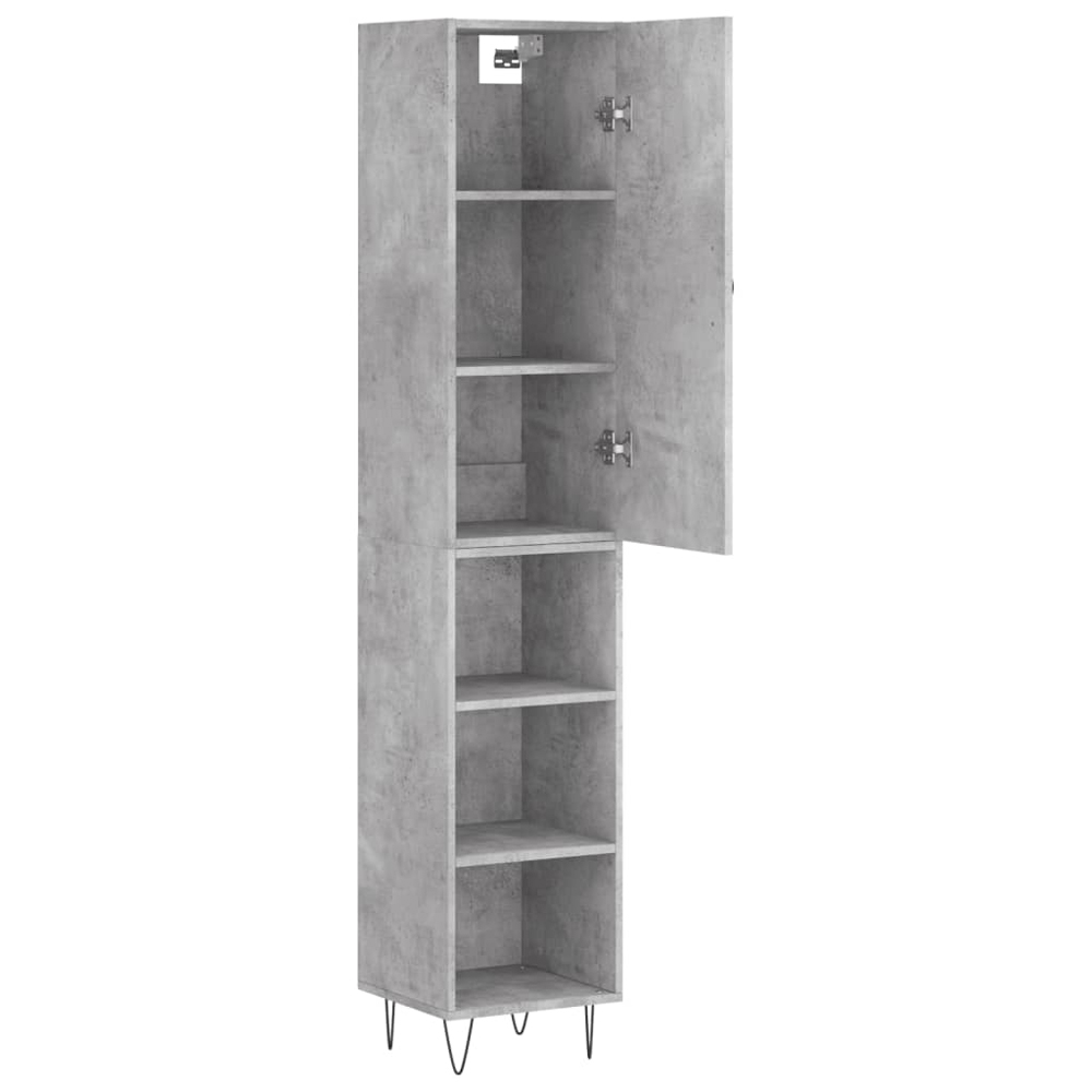 vidaXL Single Door 3 Shelf Concrete Grey Highboard Image 4