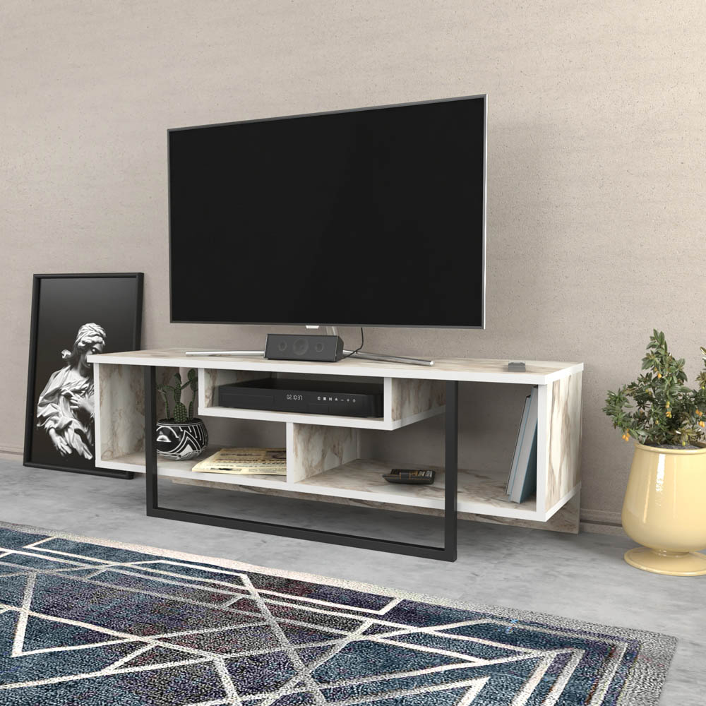 Decorotika Asal Ephesus and Black Wide TV Unit Image 5