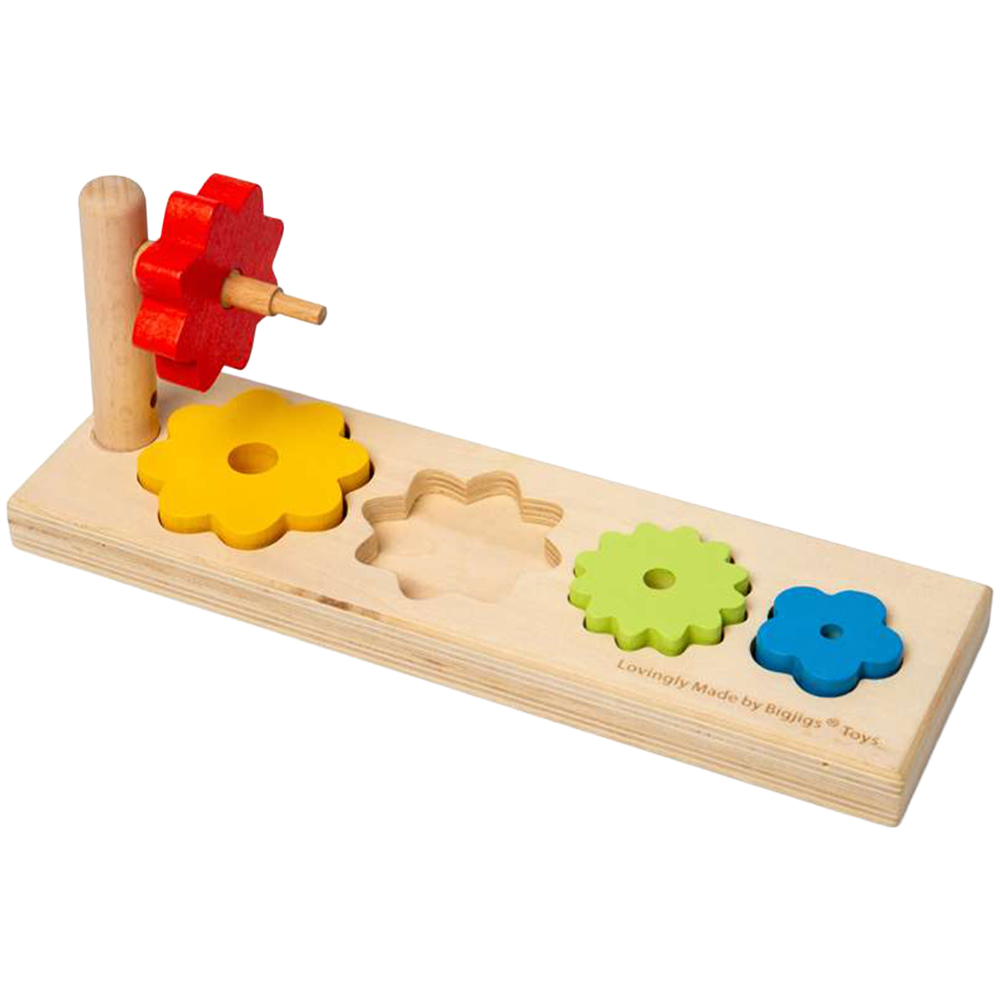 Bigjigs Toys Kids Wooden Flower Shape Sorting and Stacking Toy Image 1