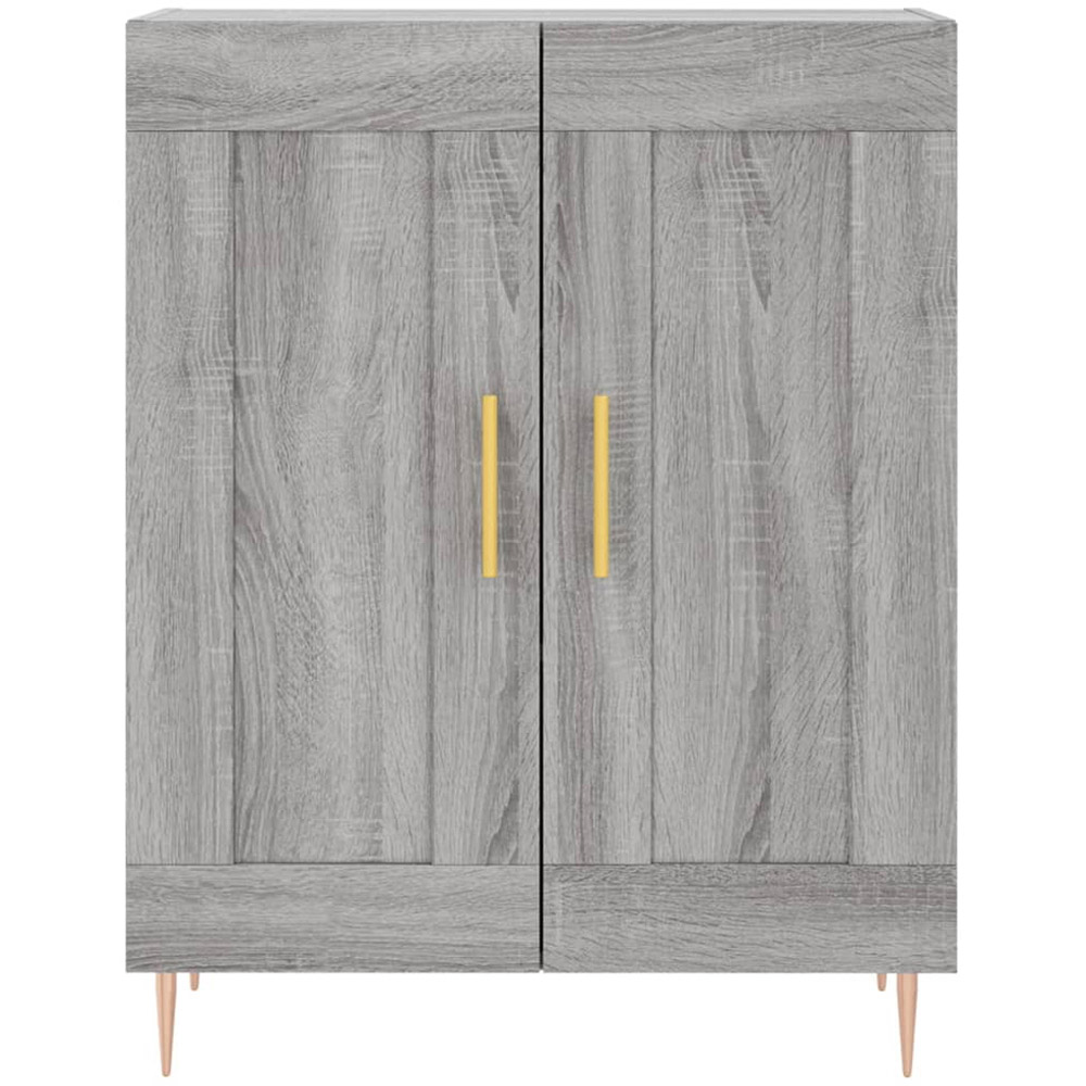 vidaXL 4 Door Grey Sonoma Highboard with Gold Handle Image 7